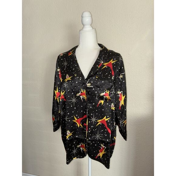 Suzanne Somers Night Shirt Loungewear Large Black New with Tags - Picture 2 of 7